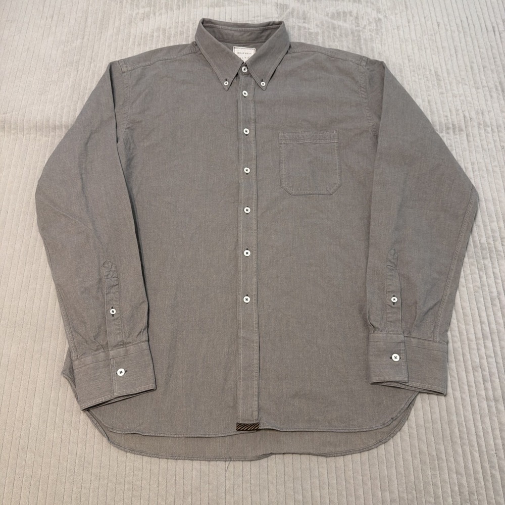 Billy Reid Cotton Shirt Mens 2XL XXL Gray Standard Cut Italy Made
